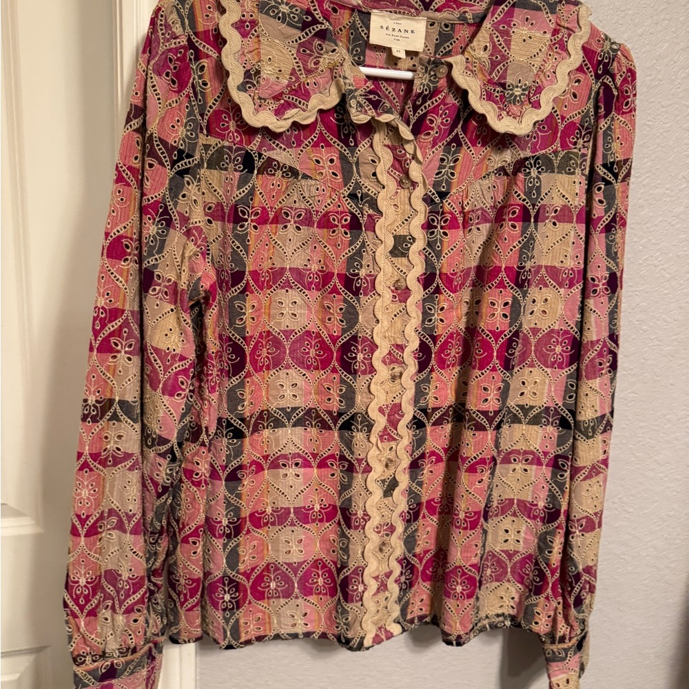 Sezane Multicolor Patterned Blouse
